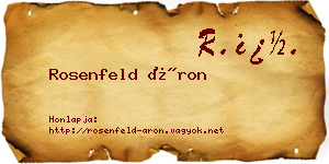 Rosenfeld Áron névjegykártya